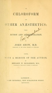 Cover of: On chloroform and other anaesthetics: their action and administration.