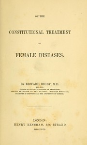 Cover of: On the constitutional treatment of female diseases