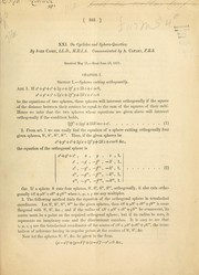 Cover of: On cyclides and sphero-quartics.