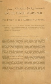 Cover of: One hundred years ago.: The story of the battle of Cowpens.