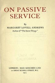 On passive service by Margaret Lovell Andrews