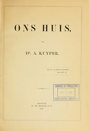 Cover of: Ons huis