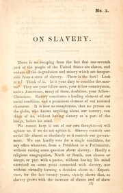 Cover of: On slavery