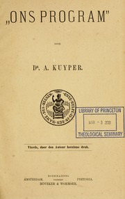 Cover of: "Ons program" by Abraham Kuyper
