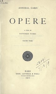 Cover of: Opere a cura di Vittorio Turri