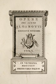 Cover of: Opere del conte Algarotti