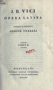 Cover of: Opere by Giambattista Vico