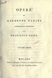 Opere by Giuseppe Parini