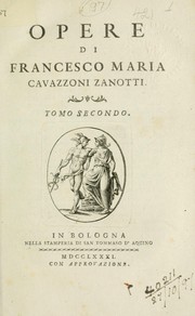 Cover of: Opere by Francesco Maria Zanotti