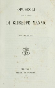 Cover of: Opuscoli editi ed inediti