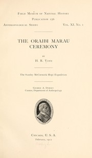 Cover of: The Oraibi Marau ceremony