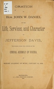 Cover of: Oration by Hon. John W. Daniel