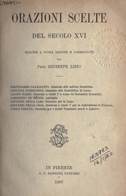 Cover of: Orazioni scelte del secolo XVI