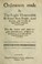 Cover of: Ordinances made by the Right Honorable Sir Francis Bacon ... being then lord chancellor.