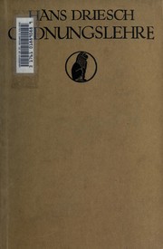 Cover of: Ordnungslehre: ein system des nichtmetaphysischen teiles der philosophie
