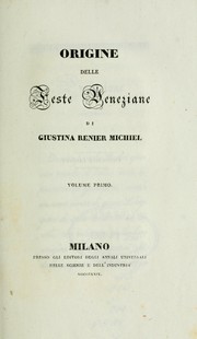 Cover of: Origine delle feste veneziane