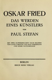 Cover of: Oskar Fried: das Werden eines Künstlers