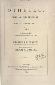 Cover of: Othello, the second quarto, 1630 by William Shakespeare