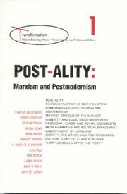Cover of: Post-ality by edited by Masʻud Zavarzadeh, Teresa L. Ebert, Donald Morton.