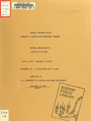 Cover of: Overall program design: community planning and management program, Boston, Massachusetts by Boston Redevelopment Authority