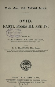 Cover of: Fasti, books III and IV