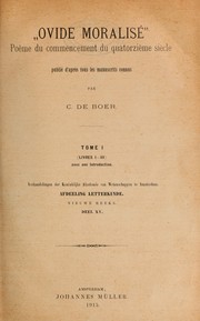 Cover of: Ovide moralisé by Boer, C. de