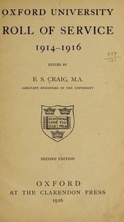 Cover of: Oxford university roll of service, 1914-1916 by University of Oxford