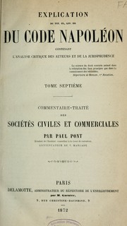 Cover of: Explication théorique et pratique du Code civil