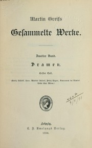 Cover of: Gesammelte Werke by Greif, Martin
