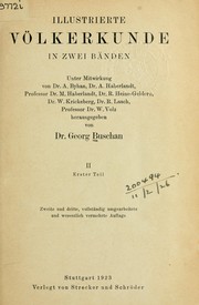 Cover of: Illustrierte Völkerkunde: in zwei Bänden