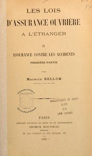 Cover of: Les lois d'assurance ouvriere à l'étranger