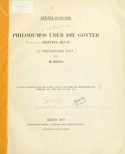 Cover of: Philodemos über die Götter: erstes Buch [und drittes Buch