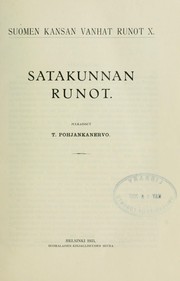 Suomen kansan vanhat runot by Aukusti Robert Niemi