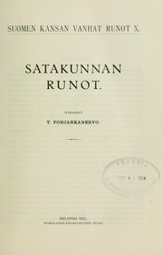 Cover of: Suomen kansan vanhat runot. by Aukusti Robert Niemi