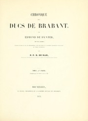 Cover of: Chronica nobilissimorum ducum Lotharingiae et Brabantiae ac regum Francorum, auctore magistro Edmundo de Dynter, in sex libros distincta by Edmond de Dynter