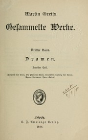 Cover of: Gesammelte Werke by Greif, Martin