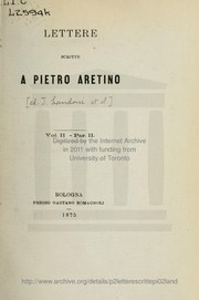 Cover of: Lettere scritte a Pistro Aretino