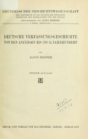 Cover of: Grundriss der Geschichtswissenschaft zur Einführung in das Studium der Deutschen Geschichte des Mittelalters und der Neuzeit