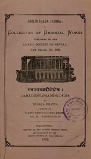Cover of: Mahabhasyapradipodyotah: By Nageça Bhatta.  Edited by Bahuvallabha Çastri