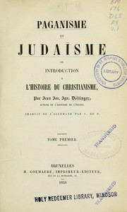 Cover of: Paganisme et Judaïsme: ou introduction a l'histoire du Christianisme