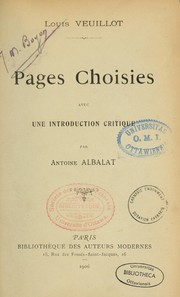 Cover of: Pages Choisies