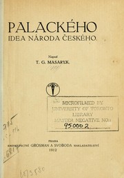 Cover of: Palackého idea národa českého by Tomáš Garrigue Masaryk