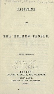 Cover of: Palestine and the Hebrew people