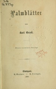 Cover of: Palmblätter