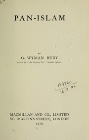Cover of: Pan-Islam by George Wyman Bury