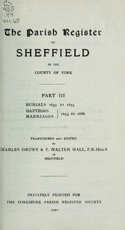 Cover of: The parish register of Sheffield in the county of York