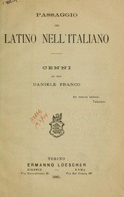 Cover of: Passaggio del Latino nell'Italiano
