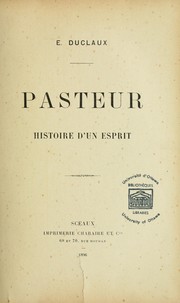 Pasteur by Emile Duclaux
