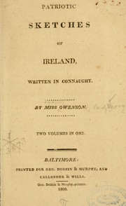 Cover of: Patriotic sketches of Ireland, written in Connaught. by Lady Morgan