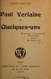 Cover of: Paul Verlaine et quelques-uns